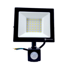 LED прожектор з датчиком руху 50Вт SMD5730, холодний білий 6500К, 4500 Лм