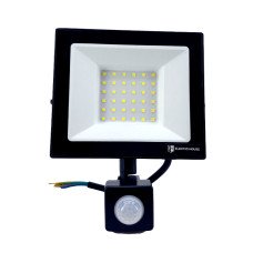 LED прожектор з датчиком руху 50Вт SMD5730, холодний білий 6500К, 4500 Лм