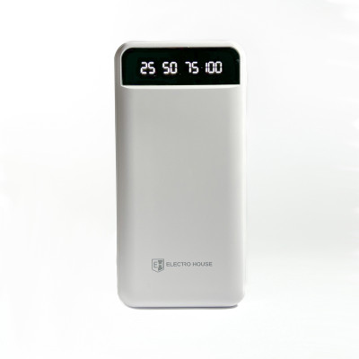 Power Bank 20000 mAh з ліхтариком type-c білий