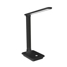 LED світильник настільний з бездротовою зарядкою 10Вт 2700К/4100К/6500К 700 Лм, чорний
