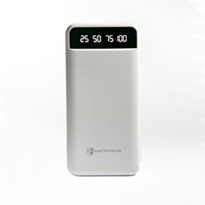 Power Bank 20000 mAh з ліхтариком type-c білий