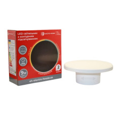 LED світильник настінний з контурним підсвічуванням 9Вт SMD2835, 3000К/4200К/6500K, 900 Лм , білий