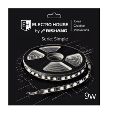 LED стрічка 9Вт 12В SMD2835 120 діодів, 900 Лм , теплий білий 3000K, серія Simple Electro House by Rishang