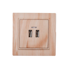 Розетка USB (2 порти) 2A, Enzo  біле дерево
