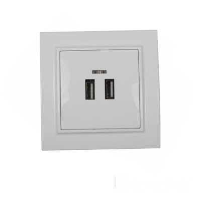 Розетка USB (2 порти) 2A, Enzo  білий