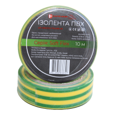 Ізоляційна стрічка ПВХ  Soft Flex 10 м, жовто-зелений