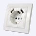 Розетка із заземленням + 2 USB порти 2 A, 16 А , Enzo  білий
