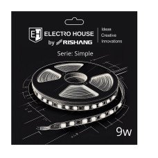 LED стрічка 9Вт 24В SMD2835 120 діодів, 900 Лм , теплий білий 3000K, серія Simple Electro House by Rishang