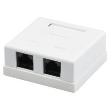 Розетка RITAR UTP 8P8C RJ45 2 порт Cat-5,  накладна біла Q400