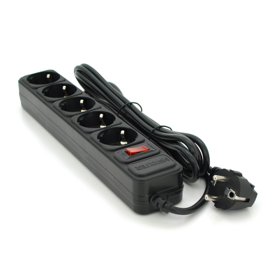 
					Мережевий подовжувач Maxxter SP5, 220В 10А, 5 розеток, 1.8 м, Black, Q40
