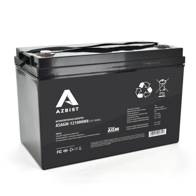 
					Акумулятор AZBIST Super AGM ASAGM-121000M8, Black Case, 12V 100.0Ah ( 329 x 172 x 215 ) Q1
