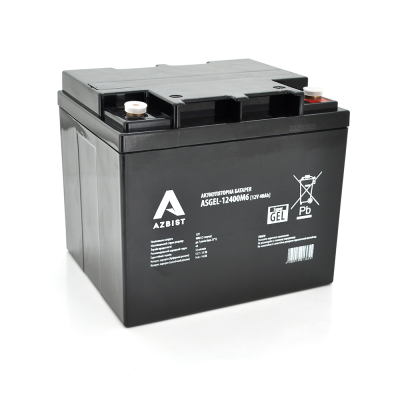 
					Аккумулятор AZBIST Super GEL ASGEL-12400M6, Black Case, 12V 40.0Ah (196 x165 x 173) Q1