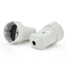 Штепсельний роз'єм з заземленням 16A 250V A102, White, Q15