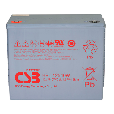 
					Аккумуляторная батарея CSB HRL12540W, 12V 130Ah (343х170х274мм)