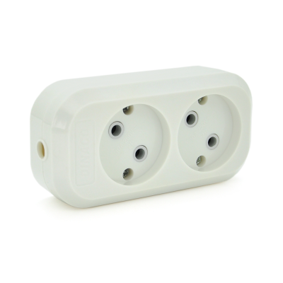 
					Блок розеток для подовжувача 220V MERLION MBR-2W, 2 гнізда без заземлення Q160