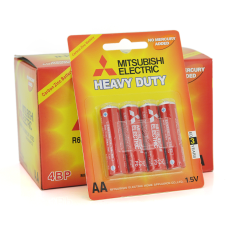 Батарейка Heavy Duty MITSUBISHI 1.5V AA/R6P, 4pcs/card, 48pcs/inner box, 576pcs/ctn