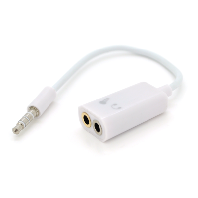 
					Спліттер Jack 3.5 (тато) => 2 * Jack 3.5 (мама) Stereo White, Пакет, Q500