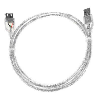 
					Удлинитель USB 2.0 AM/AF, 10.0m, 1 феррит, прозорий синий Q70