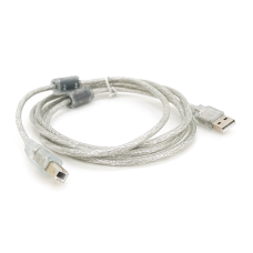 Кабель USB 2.0 AM / BM, 1.8m, 2 фериту, прозорий