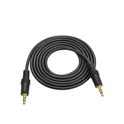 
					Кабель AUX Audio DC3.5 тато-тато 3.0м, GOLD Stereo Jack, (круглий) Black cable, Пакет Q300