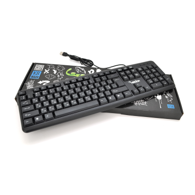
					Клавіатура USB Merlion KB-Zero, довжина кабелю 135см, (Eng/Укр/Рус), (460х158х33 мм) Black, 104к, Q20