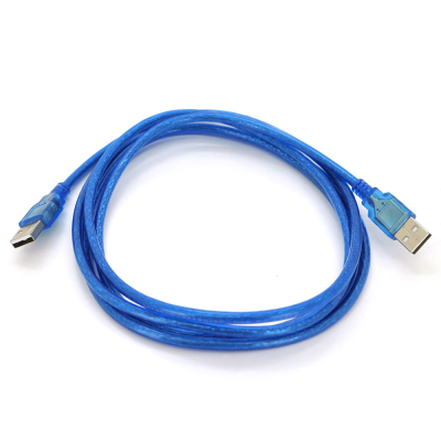 
					Кабель USB 2.0 RITAR AM / AM, 1.5m, 1 ферит, прозорий синій
