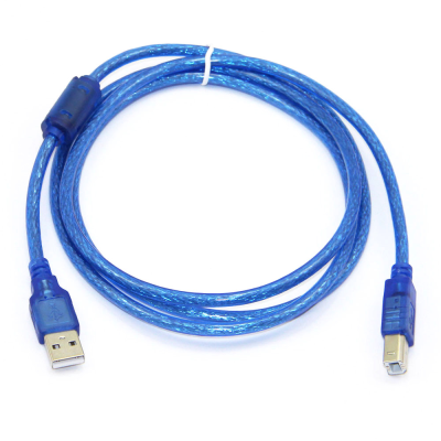 
					Кабель USB 2.0 RITAR AM / BM, 1.8m, 1 ферит, прозорий синій Q250