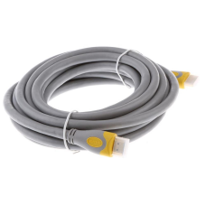 Кабель Merlion HDMI-HDMI V-Link High Speed 1,5m, v2,0, OD-8.2mm, круглий Grey, коннектор Grey / Yellow, (Пакет), Q150