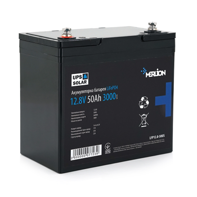 
					Литий-железо-фосфатный аккумулятор Merlion LiFePO4 12.8V 50AH (229x138x210), 3000 циклов