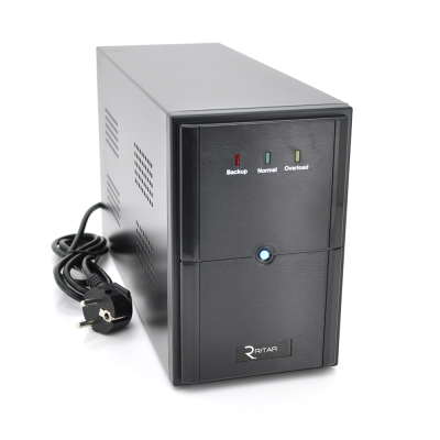 
					ДБЖ Ritar E-RTM600L-U (360W) ELF-L, LED, AVR, 2st, USB, 2xSCHUKO socket, 1x12V7Ah, metal Case  Q4 (370*130*210) 4,8 кг (310*85*140)