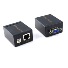 Пассивний подовжувач VGA сигналу до 60m по витій парі Cat5e / 6e, Black, BOX