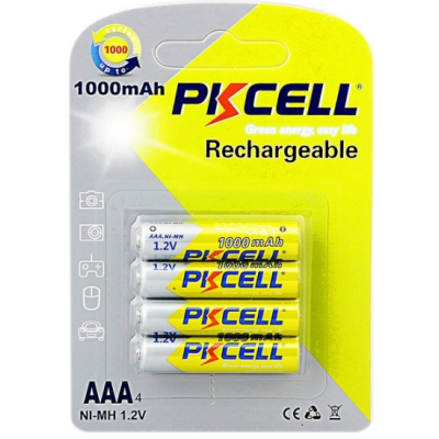
					Акумулятор PKCELL 1.2V AAA 1000mAh NiMH Rechargeable Battery, 4 штуки в блістері ціна за блістер, Q12