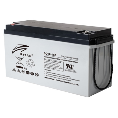 
					Акумуляторна батарея AGM RITAR DC12-150, Gray Case, 12V 150Ah (483х170х241)