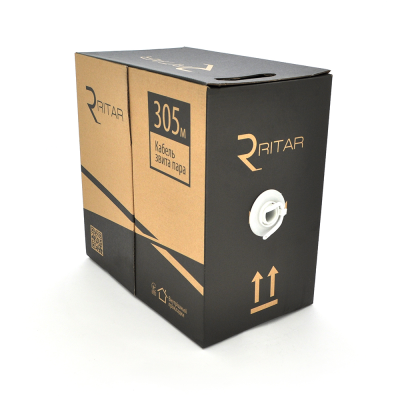 
					Кабель КВП UTP-cat.6 (4 * 2 * 0.56), Ritar, (CU), для внутр. робіт, 305м, White, Corton BOX, Q2