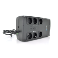 ДБЖ Merlion BUDA 400 (210W) LED, 180-270VAC, AVR 1st, 6 SCHUKO (3 * BatteryBackup + 3 * Surge), 1x12V4Ah, plastik Case Q4 (305x159x95) 2.5кг