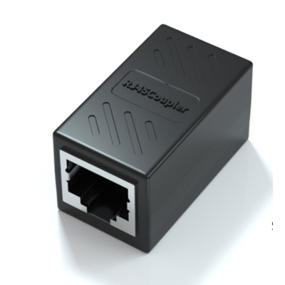 
					З'єднувач RJ45 8P8C мама / мама RJ45 для з'єднання кабелю, екранований, чорний, Q50