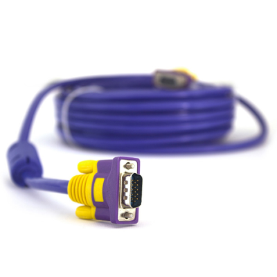 
					Кабель Merlion VGA 3 + 4 with shielding, 5m, male to male (тато-тато), 2 фериту, purple, Пакет Q100
