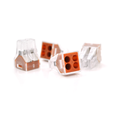 Клема з затискачем 4-дротова WAGO K773-104 для розподільчих коробок, 4-pin, прозоро-помаранчева
