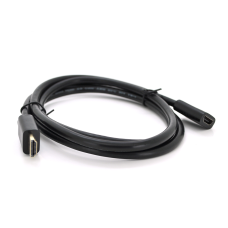 Подовжувач Merlion HDMI (тато) -HDMI (мама) VEGGIEG 1.5m, v2.0, OD-7.0mm, круглий, Black, коннектор Black, (Пакет)
