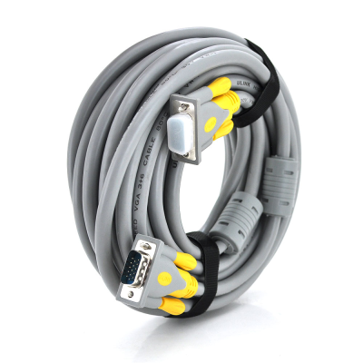 
					Кабель Merlion VGA 3+6 HIGH SPEED 30m, male to male (папа-папа), 1 феррит, серо-желтый, кулёк 1080P Q16