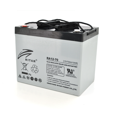 
					Акумуляторна батарея AGM RITAR RA12-70, Gray Case, 12V 70.0Ah ( 350 x 167 x 182 ) Q1