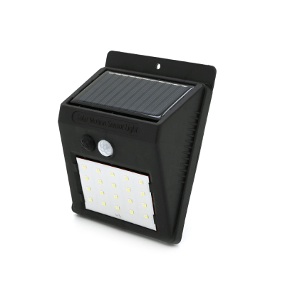 
					Вуличний ліхтар з сонячною панеллю 20 SMD LED, датчик руху, датчик освітленості, кріплення на стіну, Black, BOX