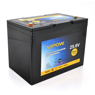 
					Акумуляторна батарея Vipow LiFePO4 25,6V 30Ah з вбудованою ВМS платою 25A (260*170*225)