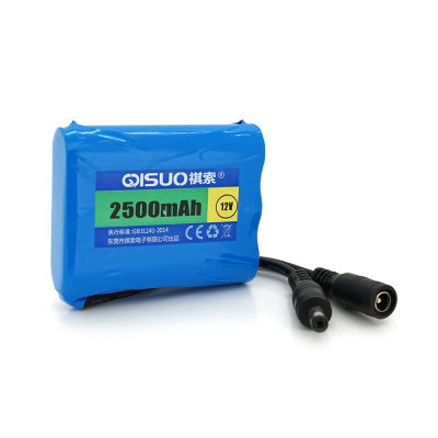
					Акумуляторна батарея літієва QiSuo 12V 2.5A з елементами Li-ion 18650, DC5.5x2.1, (56x20x70mm)