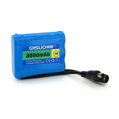 
					Акумуляторна батарея літієва QiSuo 12V 3A з елементами Li-ion 18650, DC5.5x2.1, (56x20x70mm)