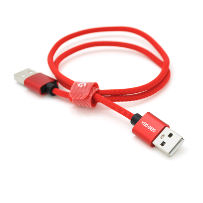
					Кабель VEGGIEG UA-0.5, USB 2.0 AM/AM, 0.5m, Red