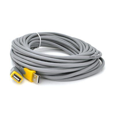 
					Подовжувач VEGGIEG UF-104, USB 2.0 AM/AF, 10,0m, Grey/Yellow, Пакет