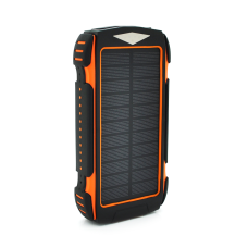 Power bank PD18W 30000mAh Solar, flashlight, Input:5V/2A/3A(Type-C, micro USB, Lightning), Output:5V/2A/3A(2xUSB,Type-C),rubberized case,Orange,Box