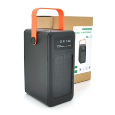 Power bank YM-641 120000mAh Solar, Input: 5V/2.1A (Micro-USB, Type-C, Lightning), Output: 5V /2.1A (4* USB), plastic, flashlight, Black, BOX