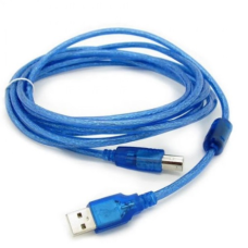 Кабель USB 2.0 RITAR AM / BM, 10m, 1 ферит, прозорий синій